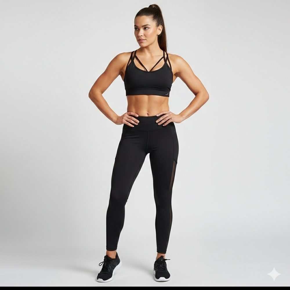 BCG Black Double Strap Sports Bra